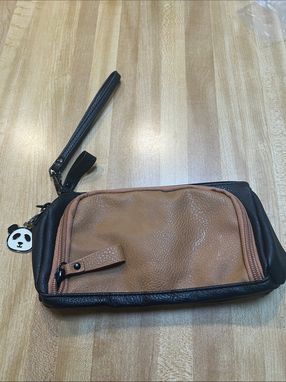 #2783*”6x9”Two-Tone Brown and Black Unisex’s Wristlet Pouch